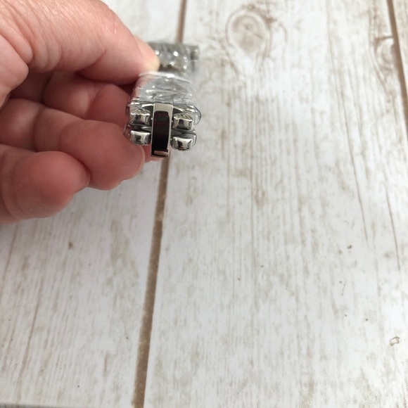 SILVERTONE Metal Rhinestone Smart Watch Band Replacement - Picture 8 of 10